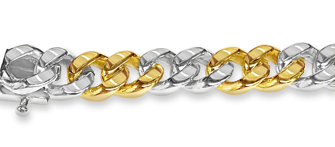 Handmade Solid Gold Curb Bracelet , 8mm