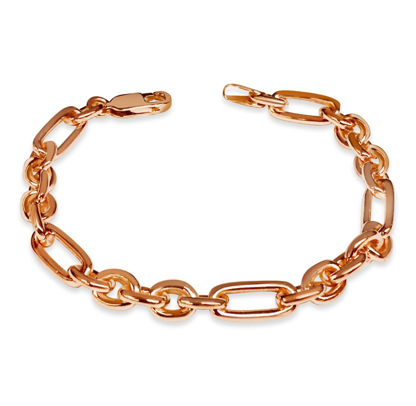 Handmade Solid Gold Rolo (Figaro) Bracelet , 7mm