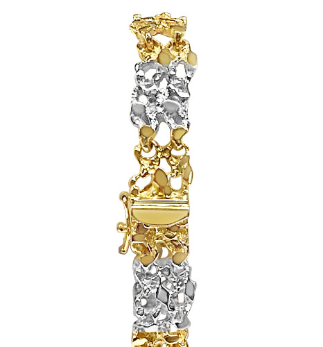 Handmade Solid Gold Nugget Bracelet , 11mm