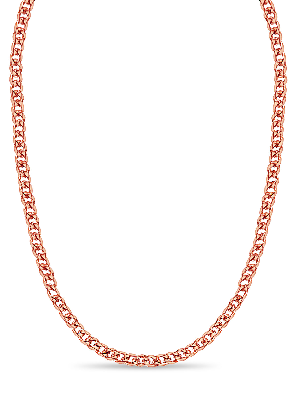 Handmade Solid Gold Curb Necklace , 17mm