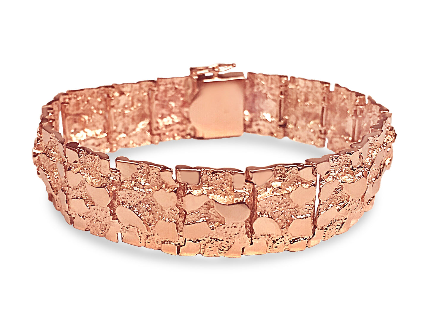 Handmade Solid Gold Nugget Bracelet , 17mm