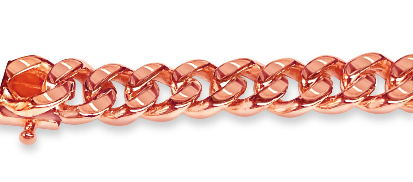 Handmade Solid Gold Curb Bracelet , 8mm