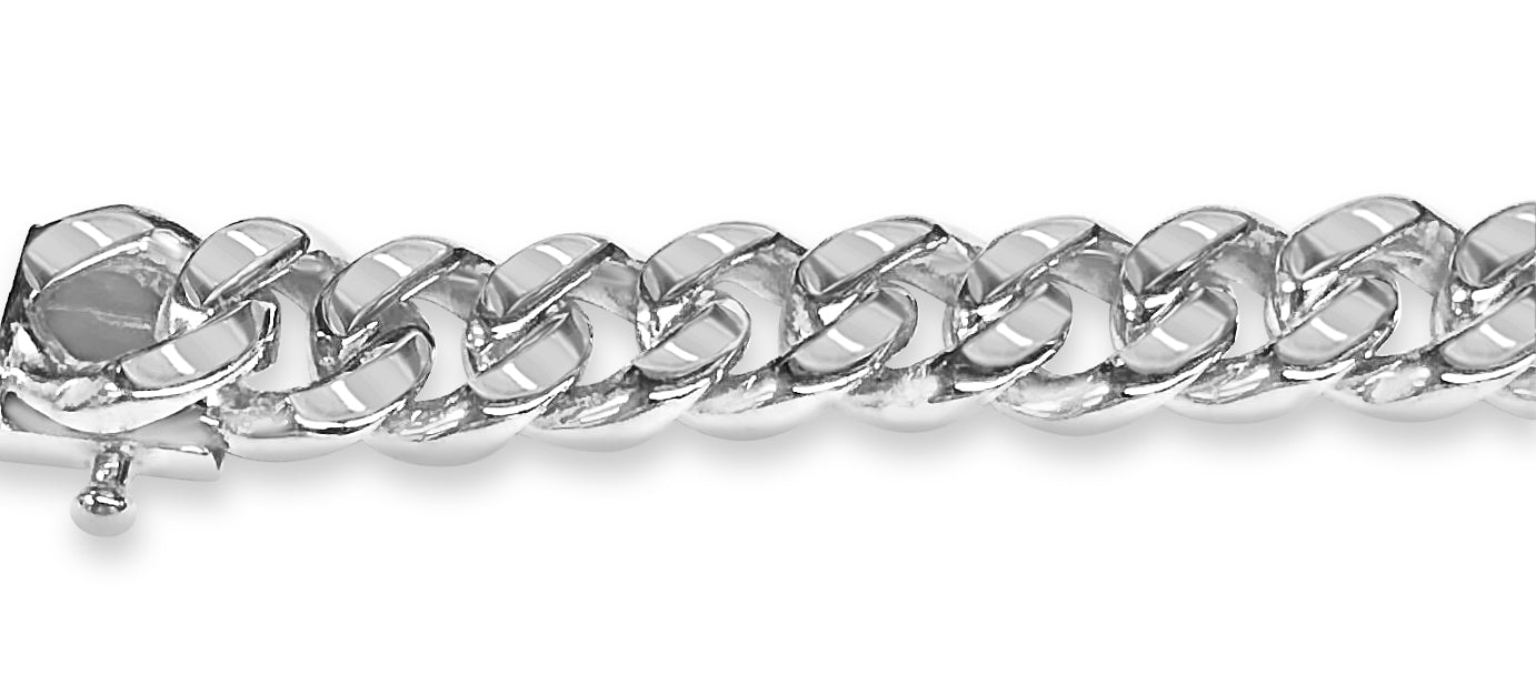 Handmade Solid Gold Curb Bracelet , 8mm