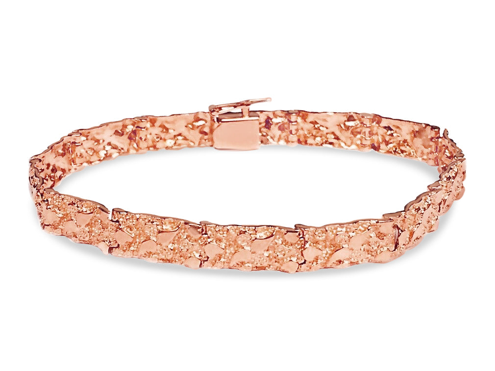 Handmade Solid Gold Nugget Bracelet , 7mm