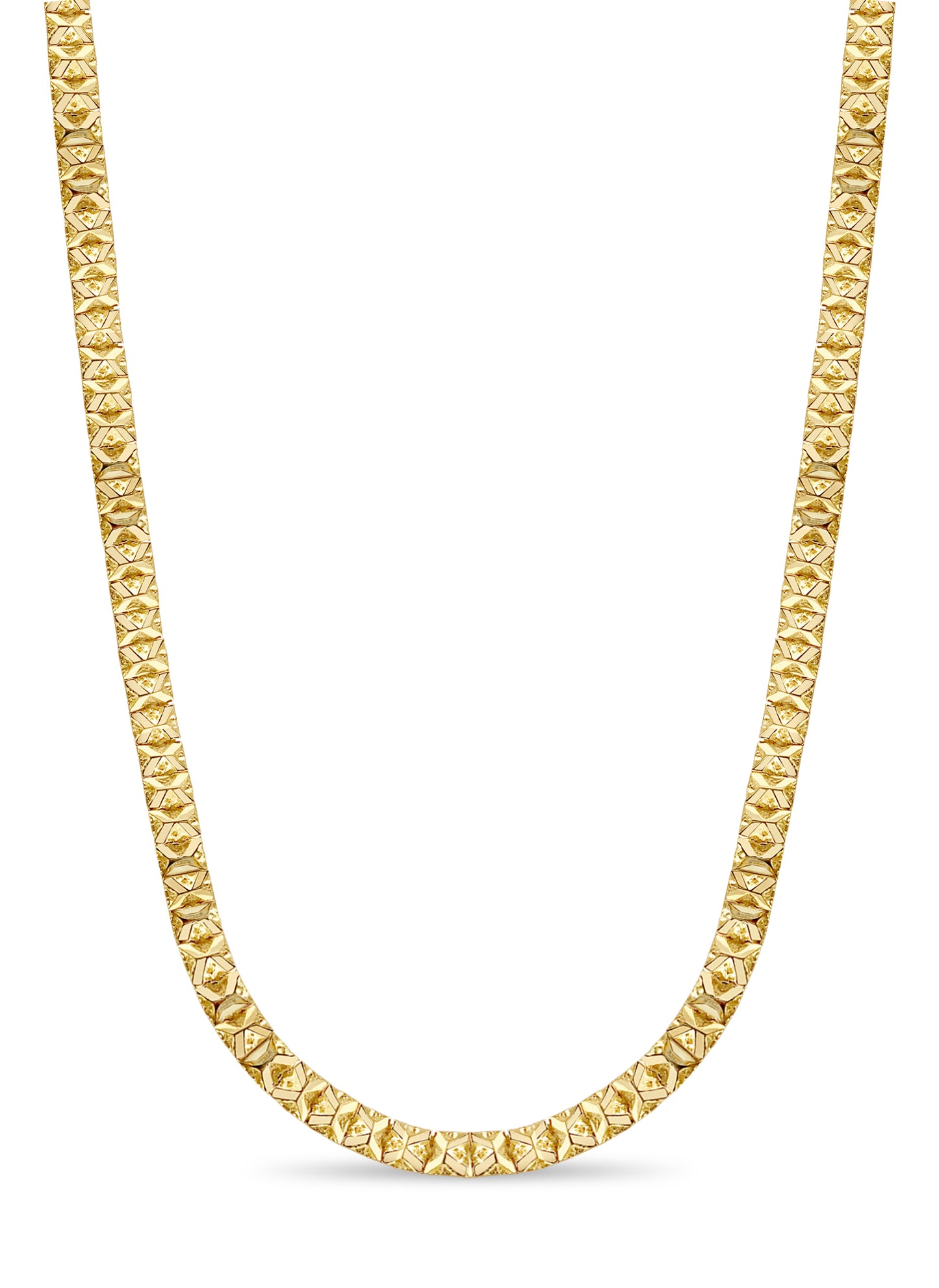 Handmade Solid Gold Nugget Necklace , 9mm