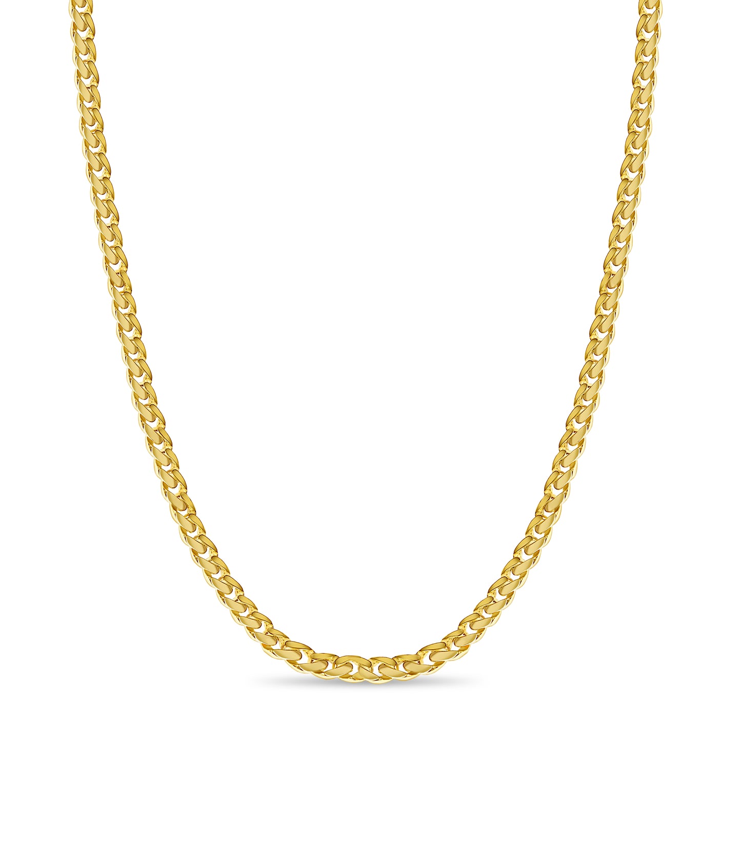 Handmade Solid Gold Curb Necklace , 9mm