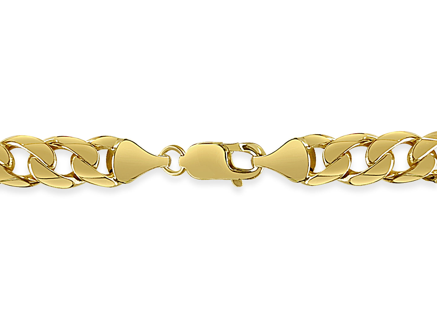 Handmade Solid Gold Curb Bracelet , 9mm