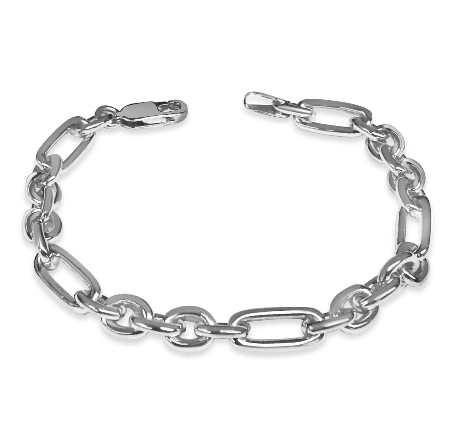 Handmade Solid Gold Rolo (Figaro) Bracelet , 7mm
