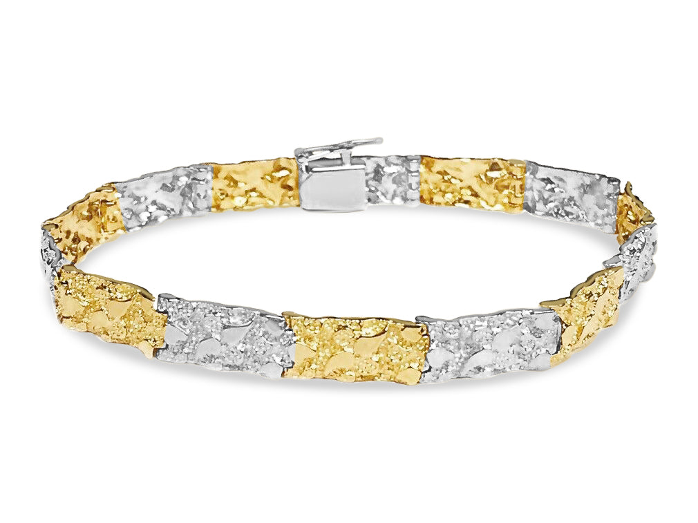 Handmade Solid Gold Nugget Bracelet , 7mm