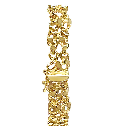 Handmade Solid Gold Nugget Bracelet , 11mm