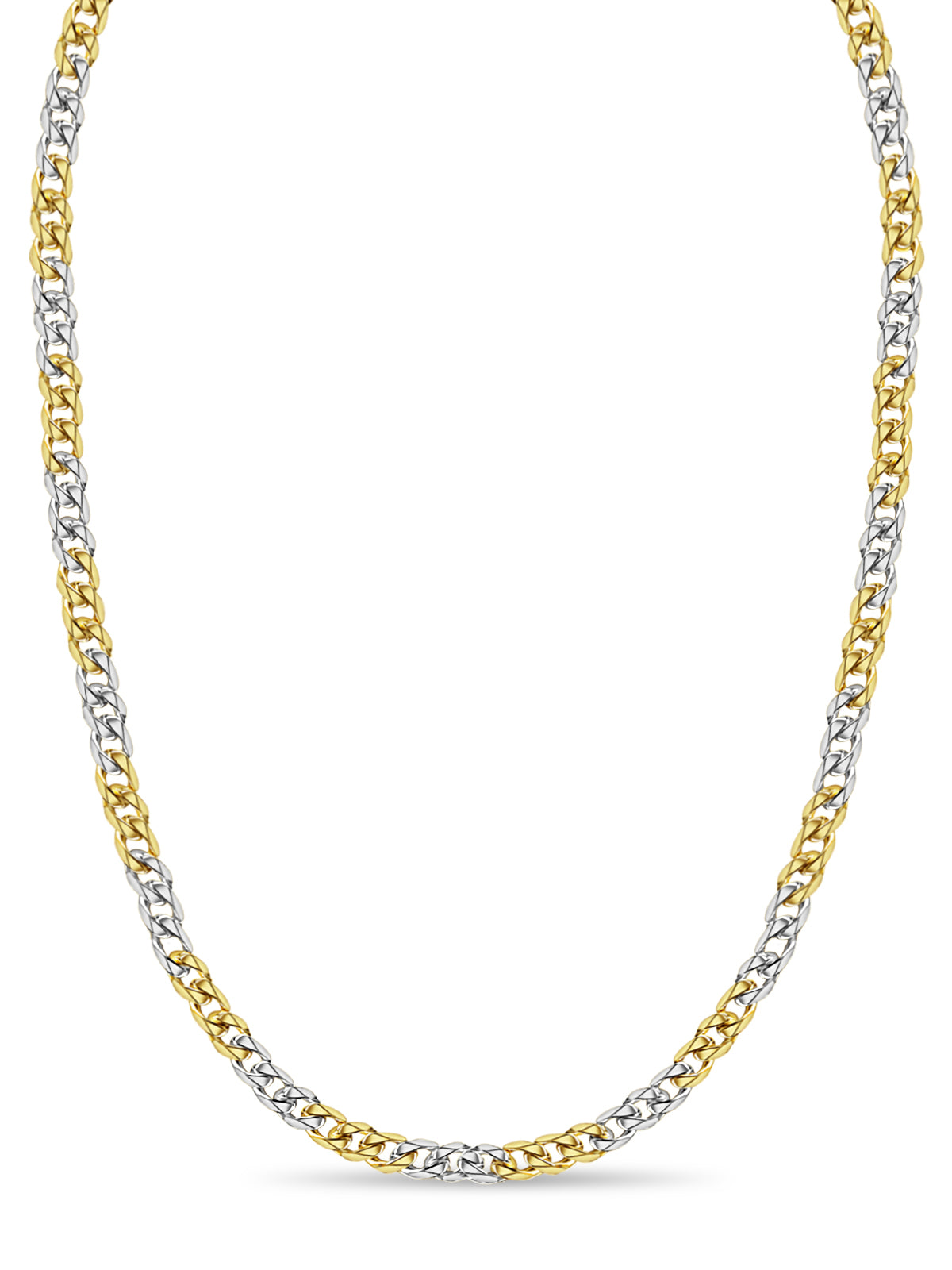 Handmade Solid Gold Curb Necklace , 17mm