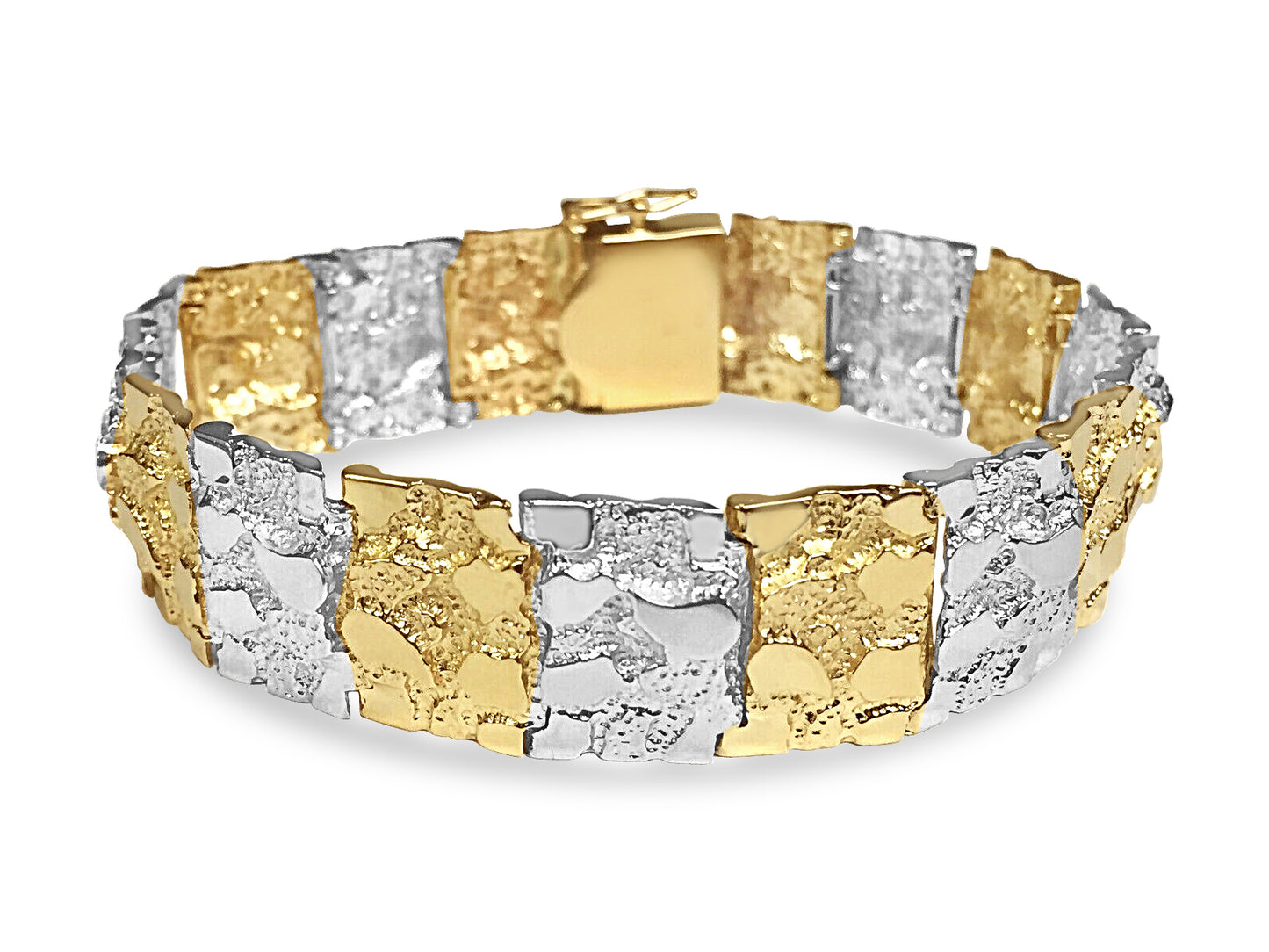 Handmade Solid Gold Nugget Bracelet , 17mm