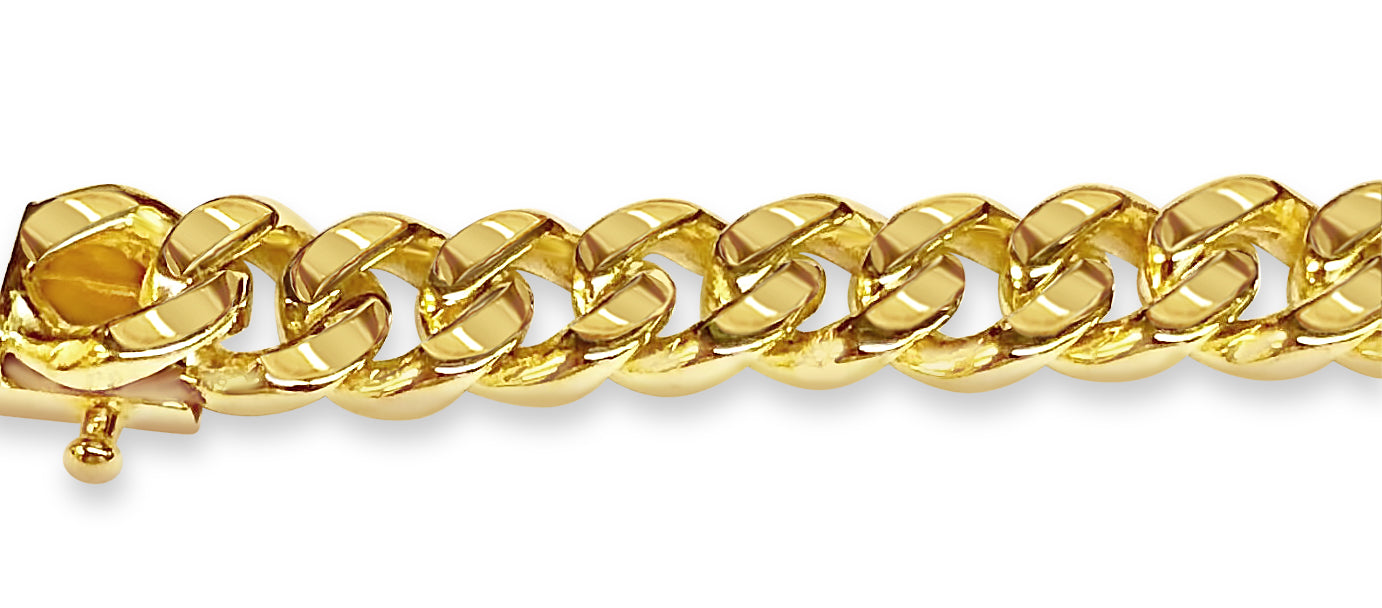 Handmade Solid Gold Curb Bracelet , 8mm
