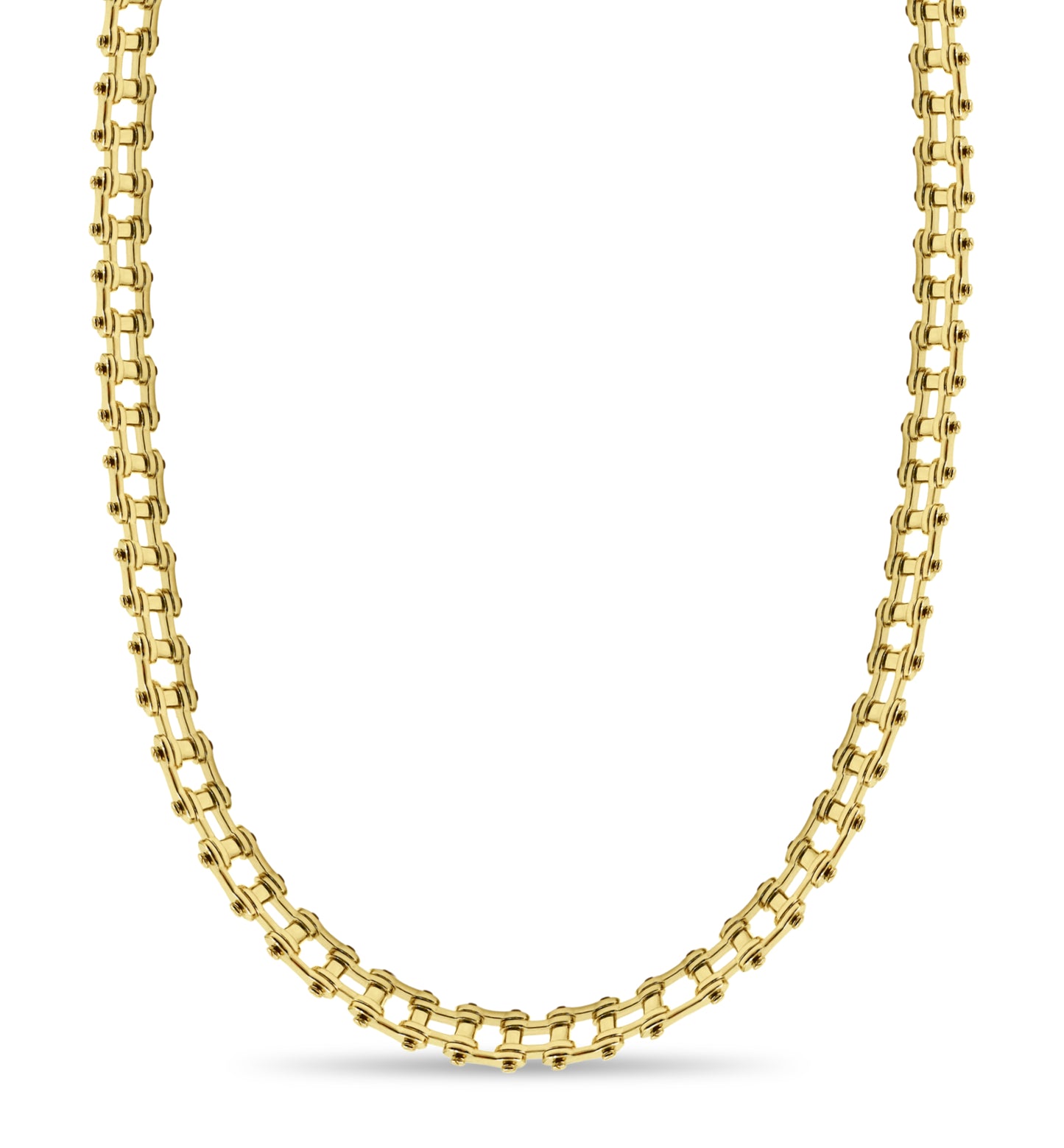 Handmade Solid Gold Motorcycle/Bike Chain Necklace , 20mm