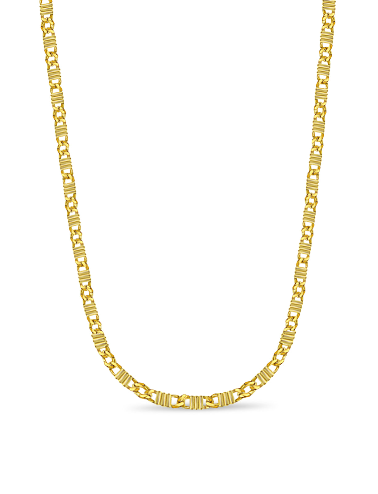 Handmade Solid Gold Curb Necklace , 9mm