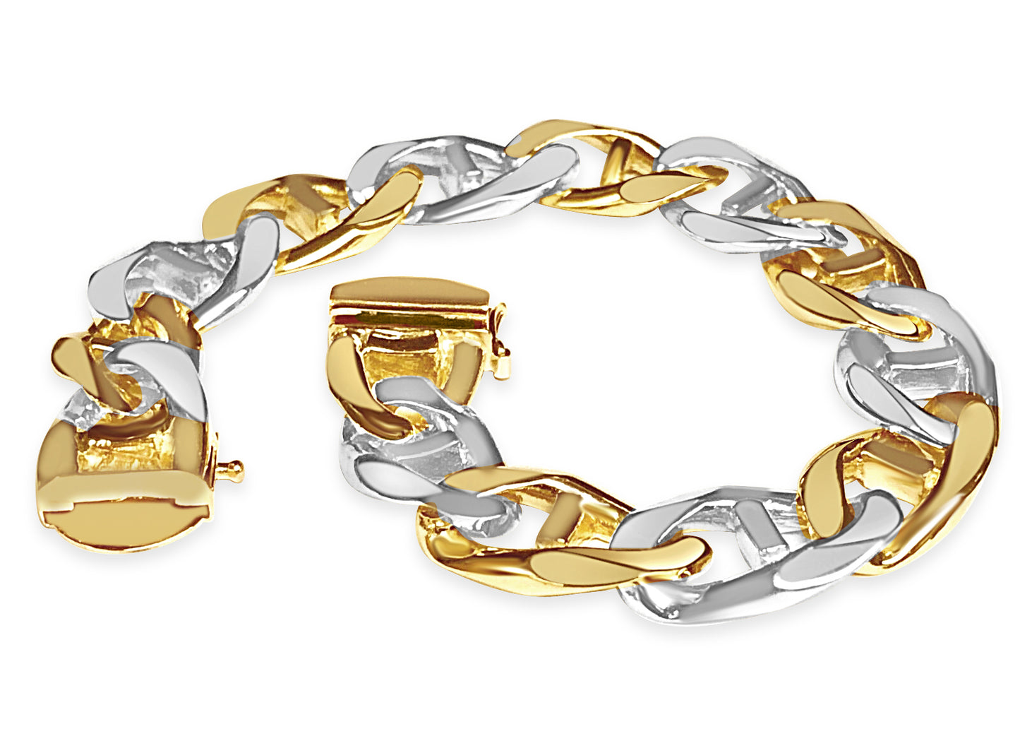 Handmade Solid Gold Mariner Bracelet , 15mm