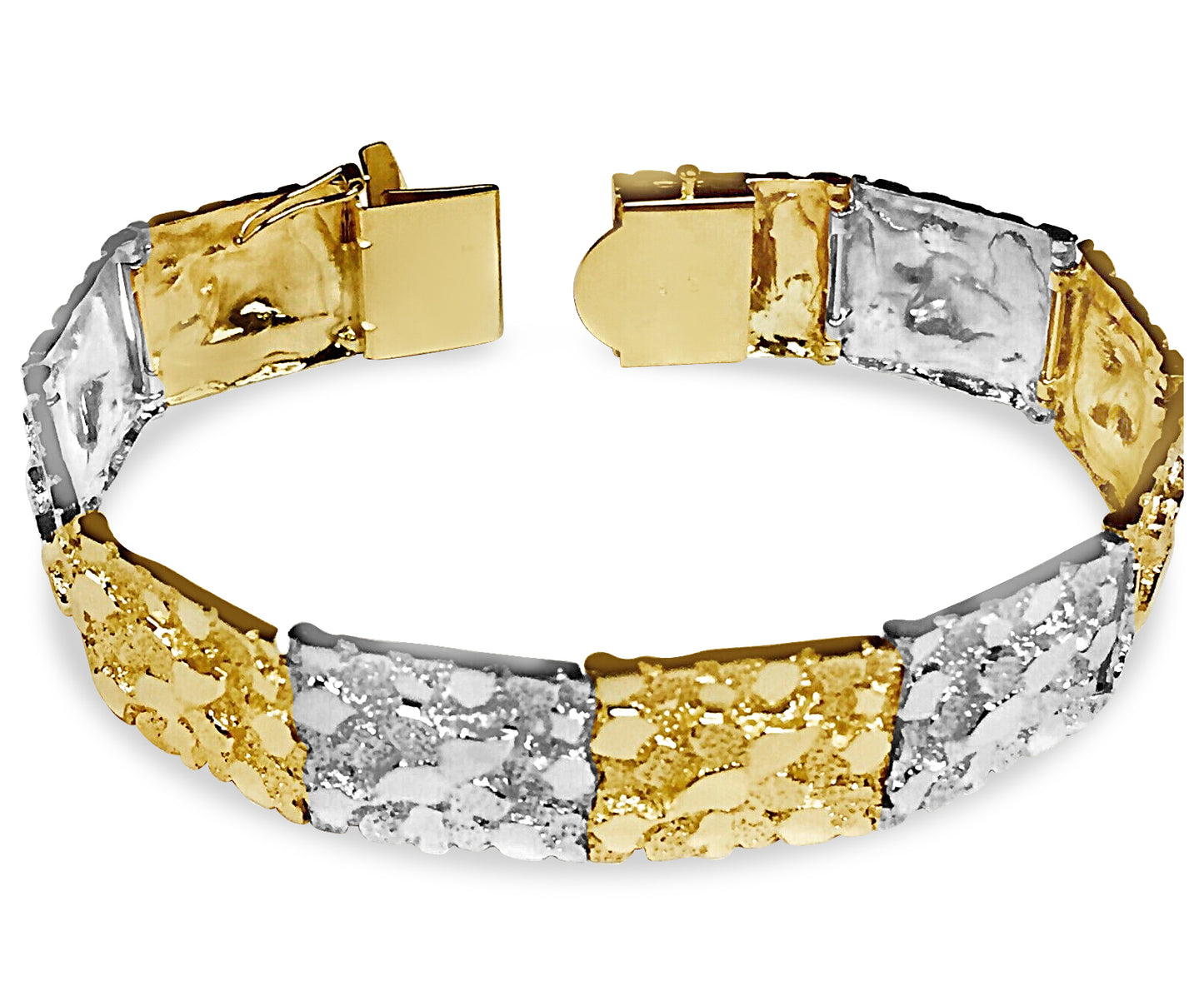 Handmade Solid Gold Nugget Bracelet , 17mm