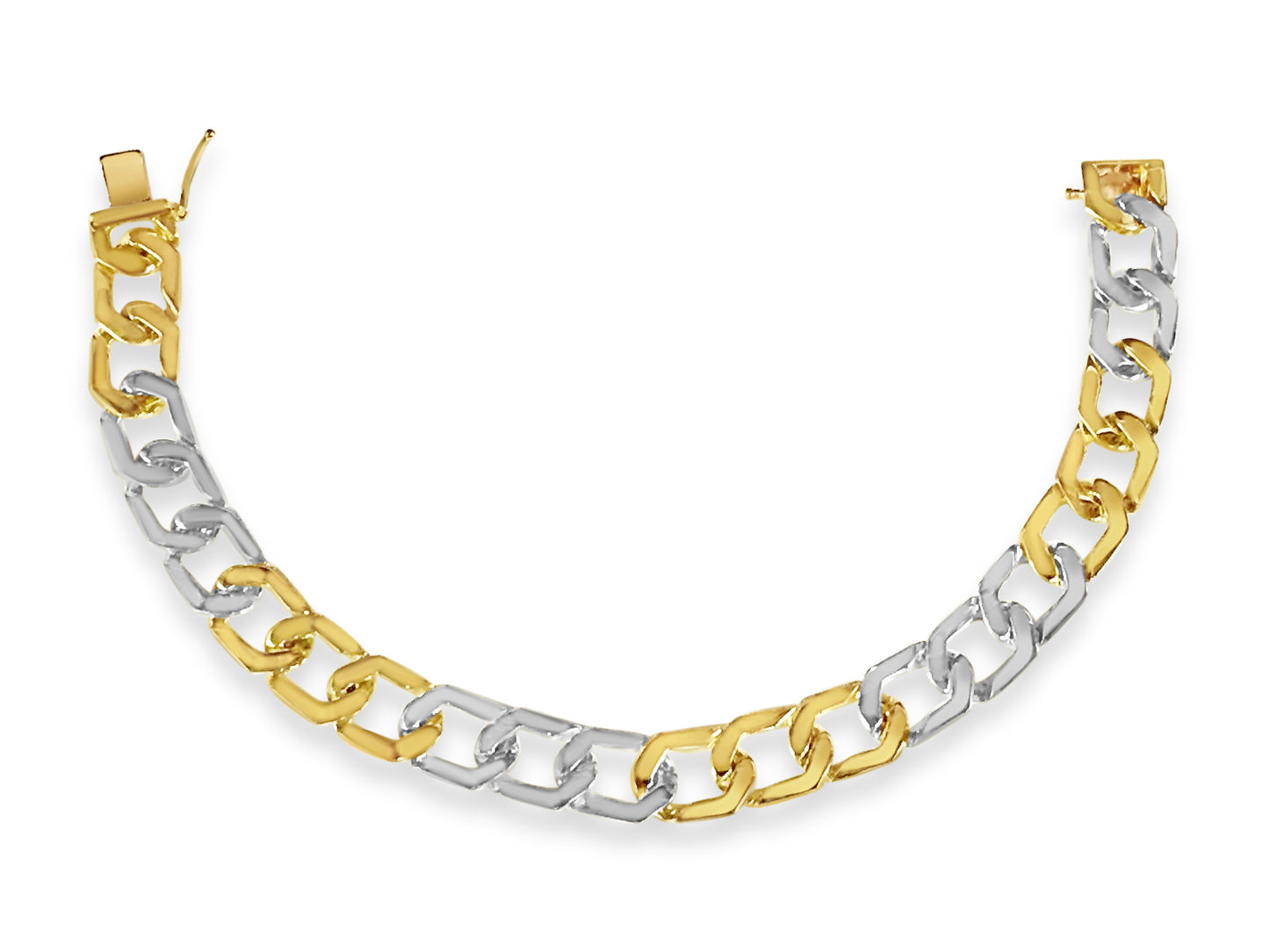 Handmade Solid Gold Curb Bracelet , 11mm