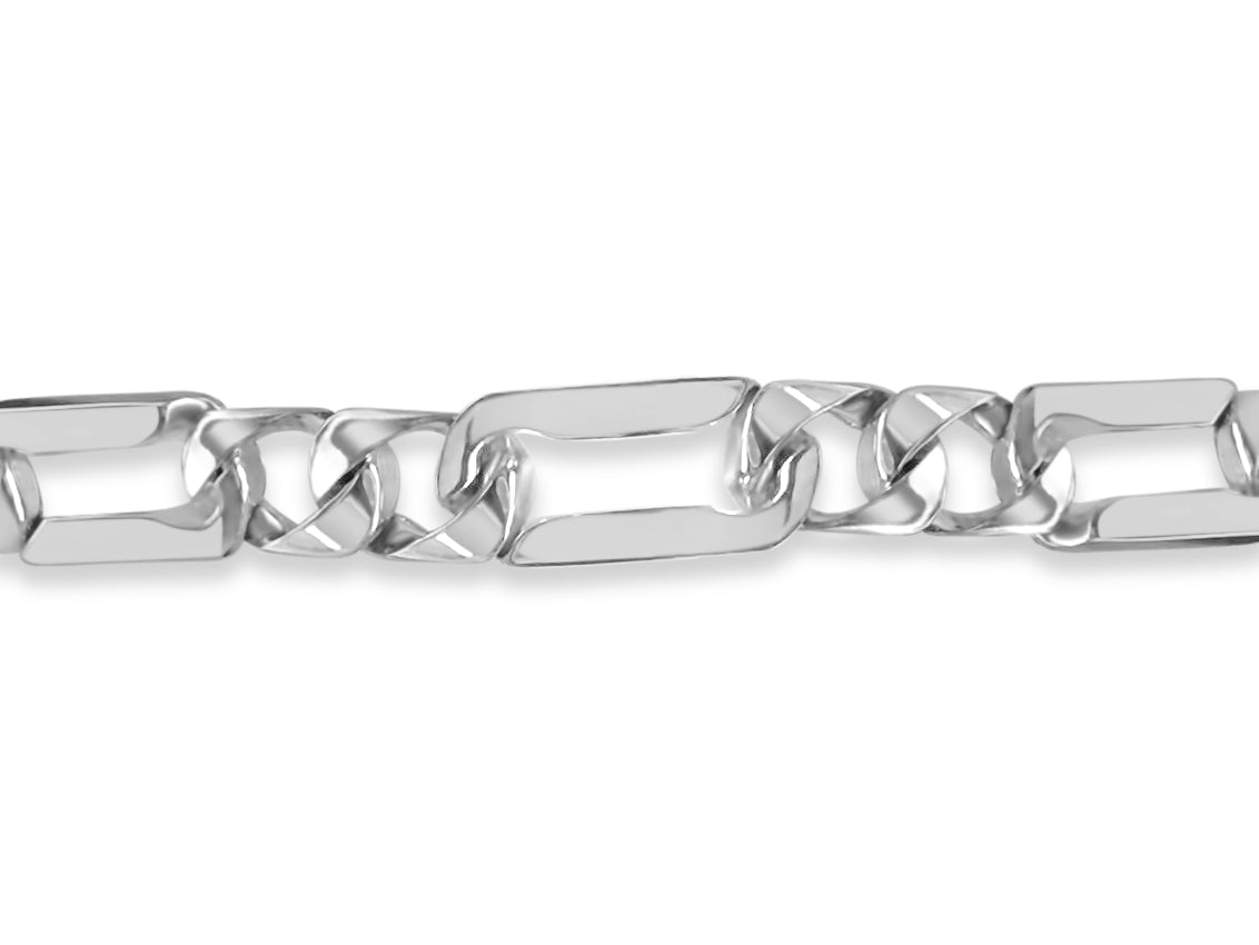 Handmade Solid Gold Figaro Bracelet , 7mm