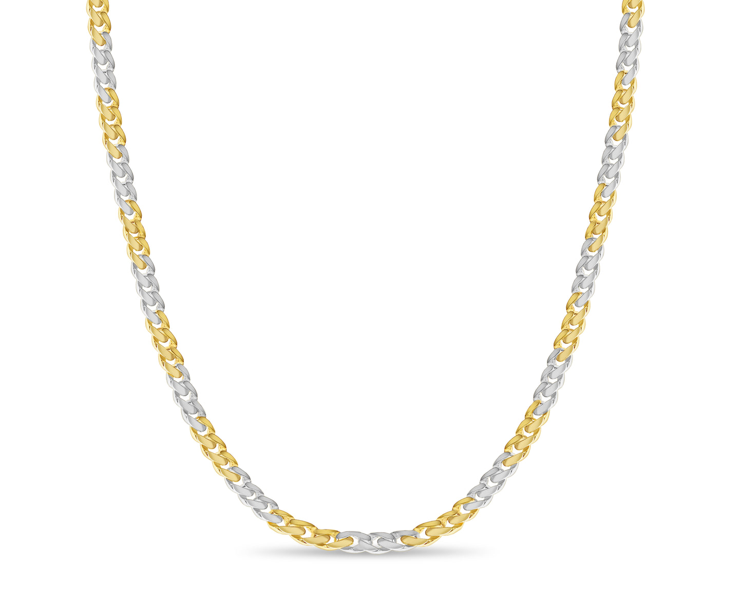 Handmade Solid Gold Curb Necklace , 11mm