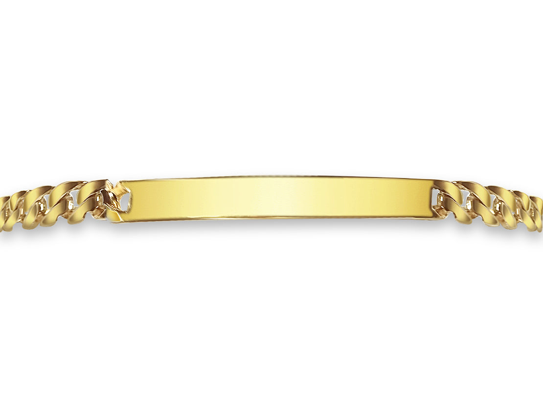 Handmade Solid Gold ID Curb Bracelet , 7mm