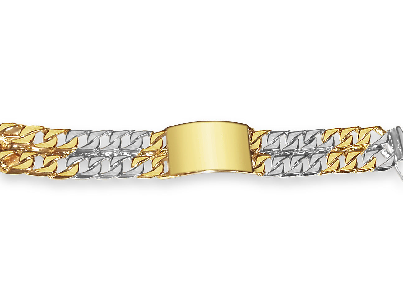Handmade Solid Gold ID Curb Bracelet , 27mm