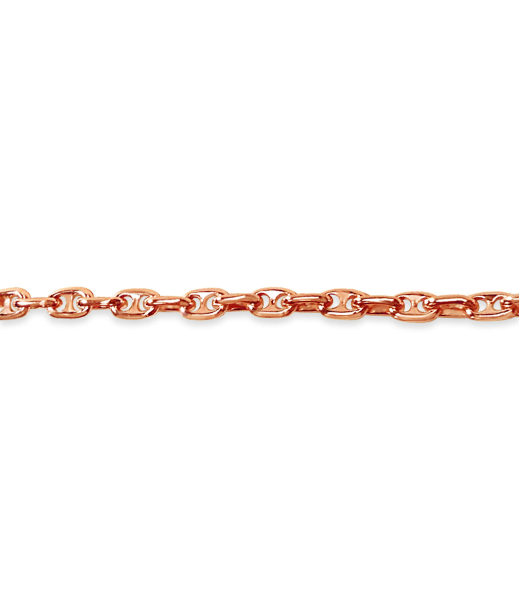 Handmade Solid Gold Anchor Mariner Necklace , 5mm