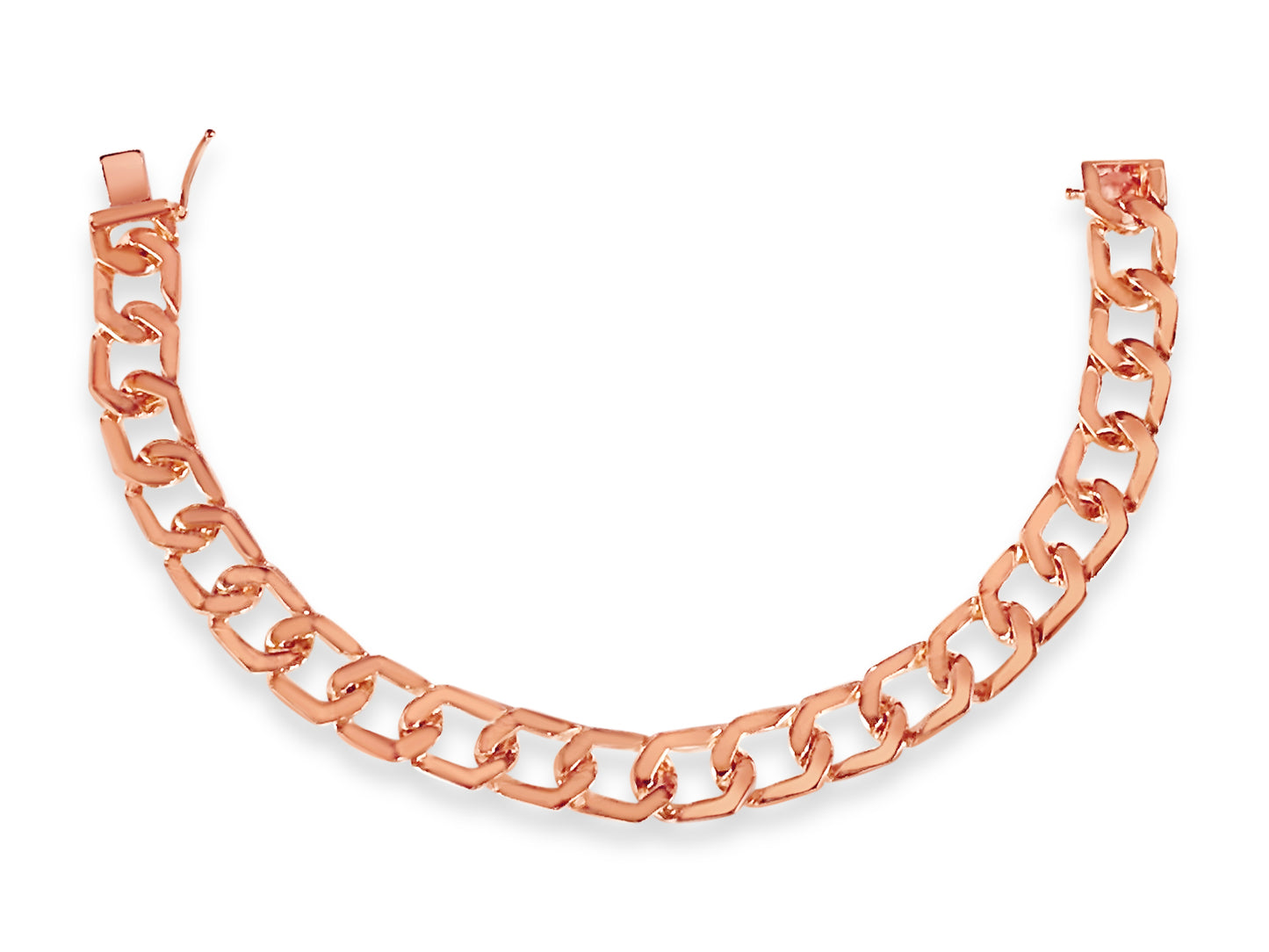 Handmade Solid Gold Curb Bracelet , 11mm