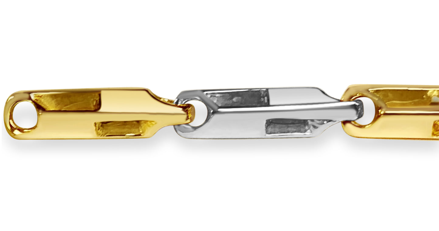Handmade Solid Gold Square Tube Bracelet , 5mm