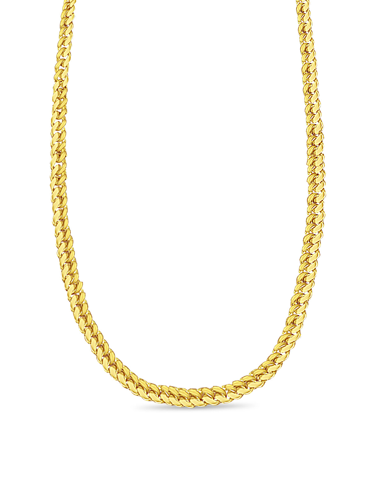 Handmade Solid Gold Curb Necklace , 7mm