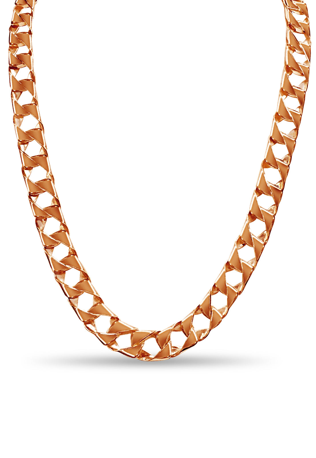 Handmade Solid Gold Curb Necklace , 11mm