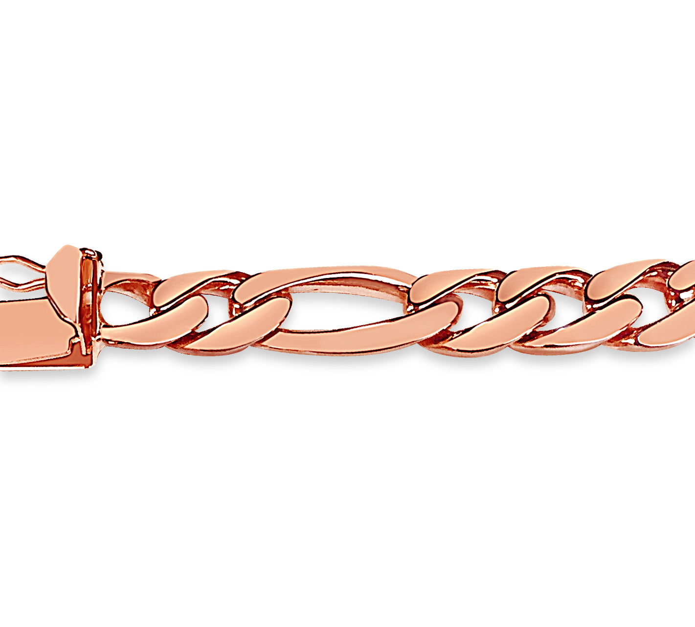 Handmade Solid Gold ID Figaro Bracelet , 9mm