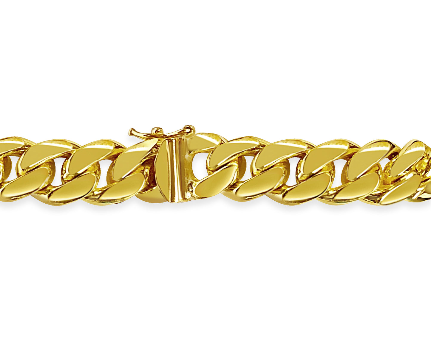 Handmade Solid Gold Curb Bracelet , 11mm