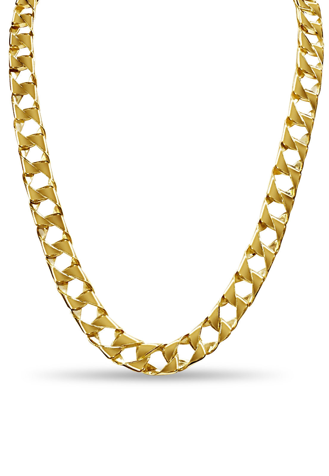 Handmade Solid Gold Curb Necklace , 11mm