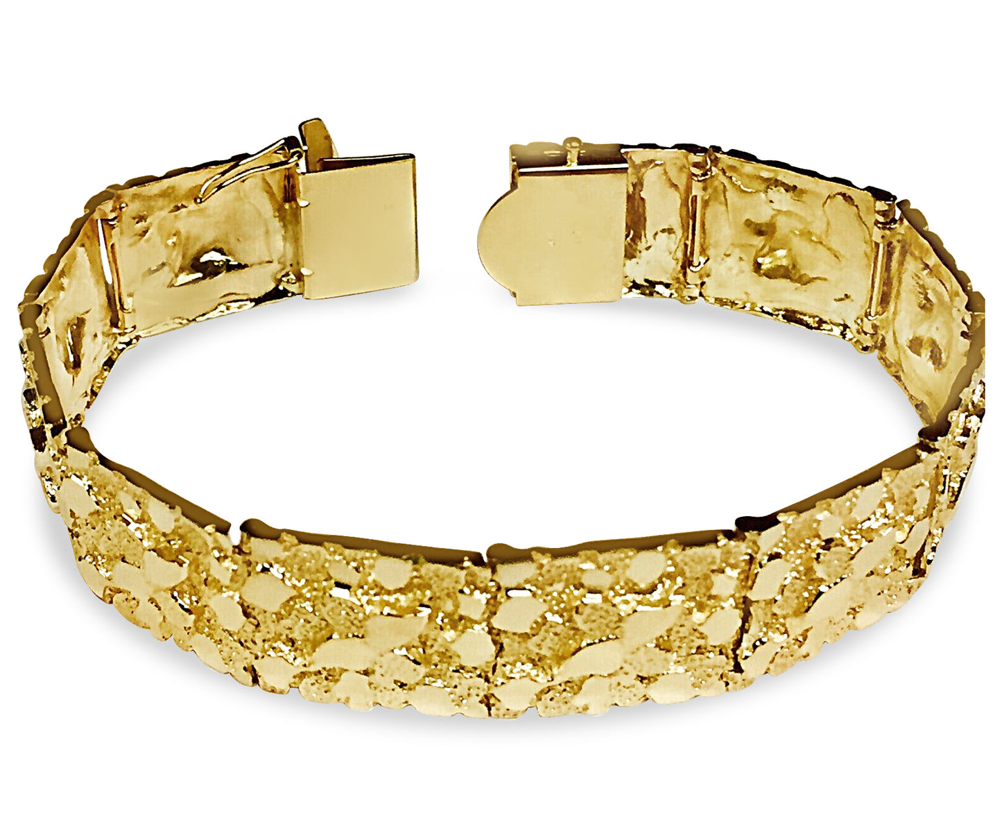 Handmade Solid Gold Nugget Bracelet , 17mm