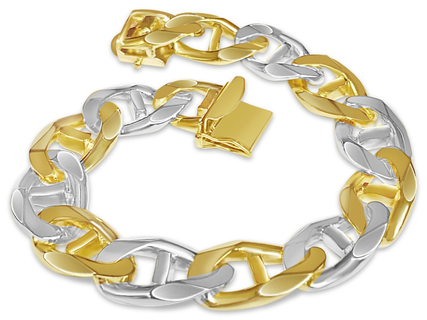 Handmade Solid Gold Anchor Mariner Bracelet , 15mm