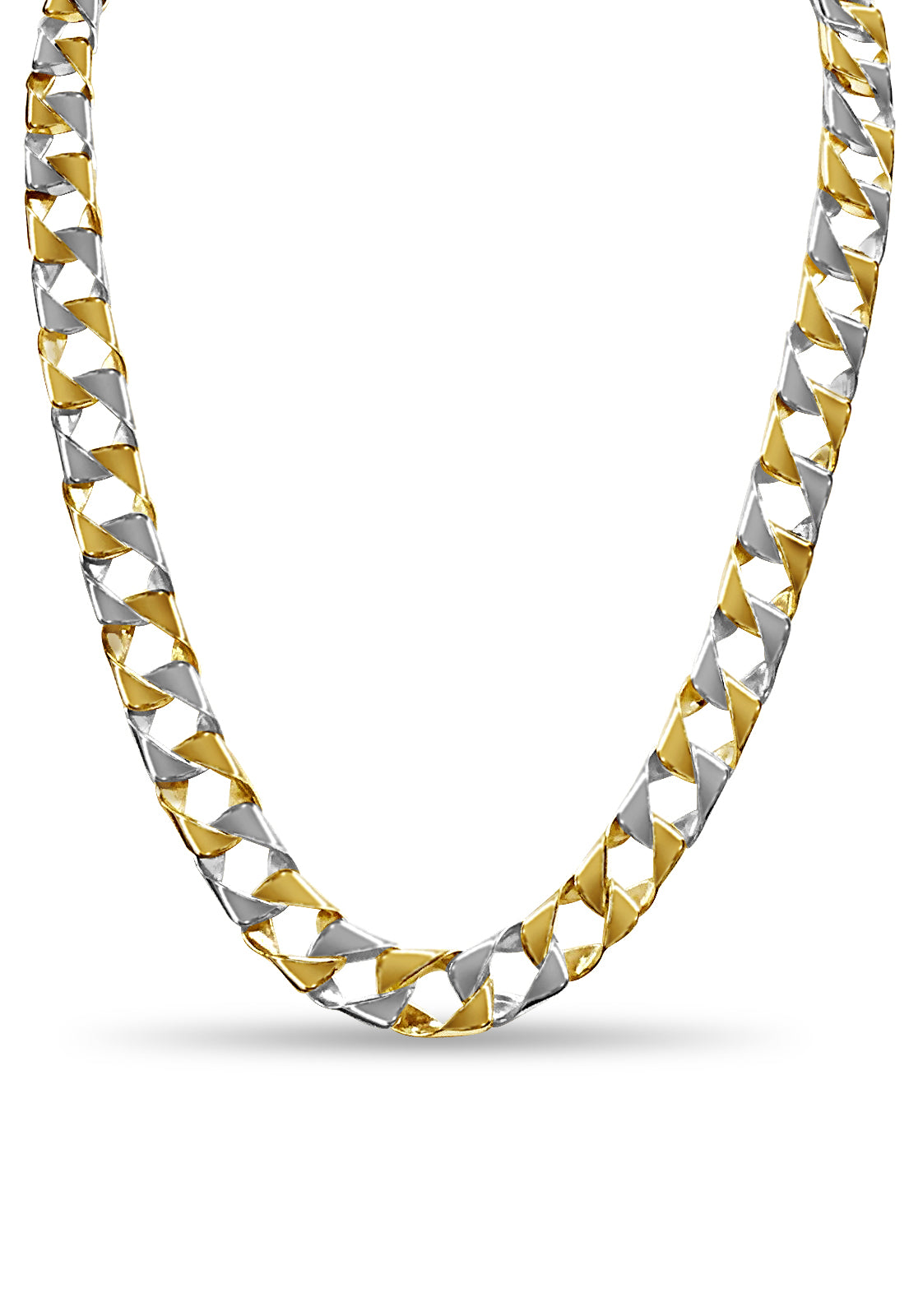 Handmade Solid Gold Curb Necklace , 11mm