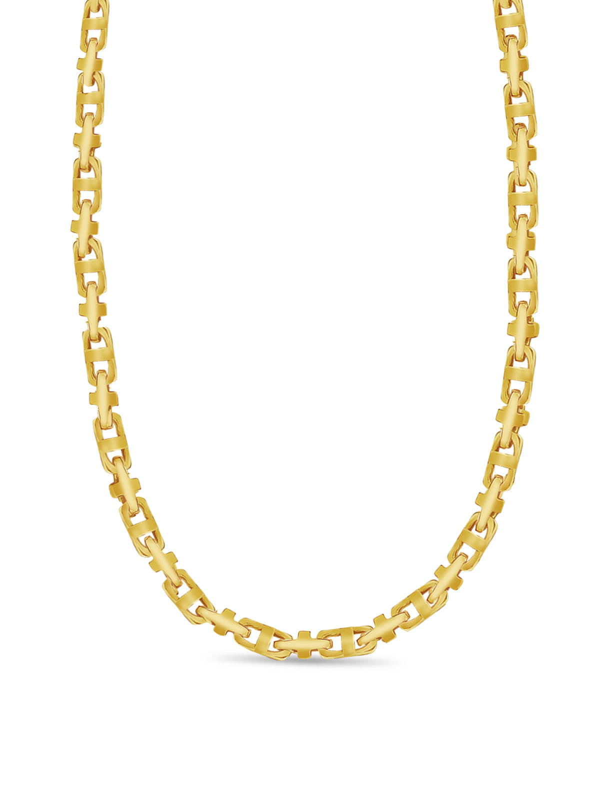 Handmade Solid Gold Anchor Mariner Necklace , 7mm