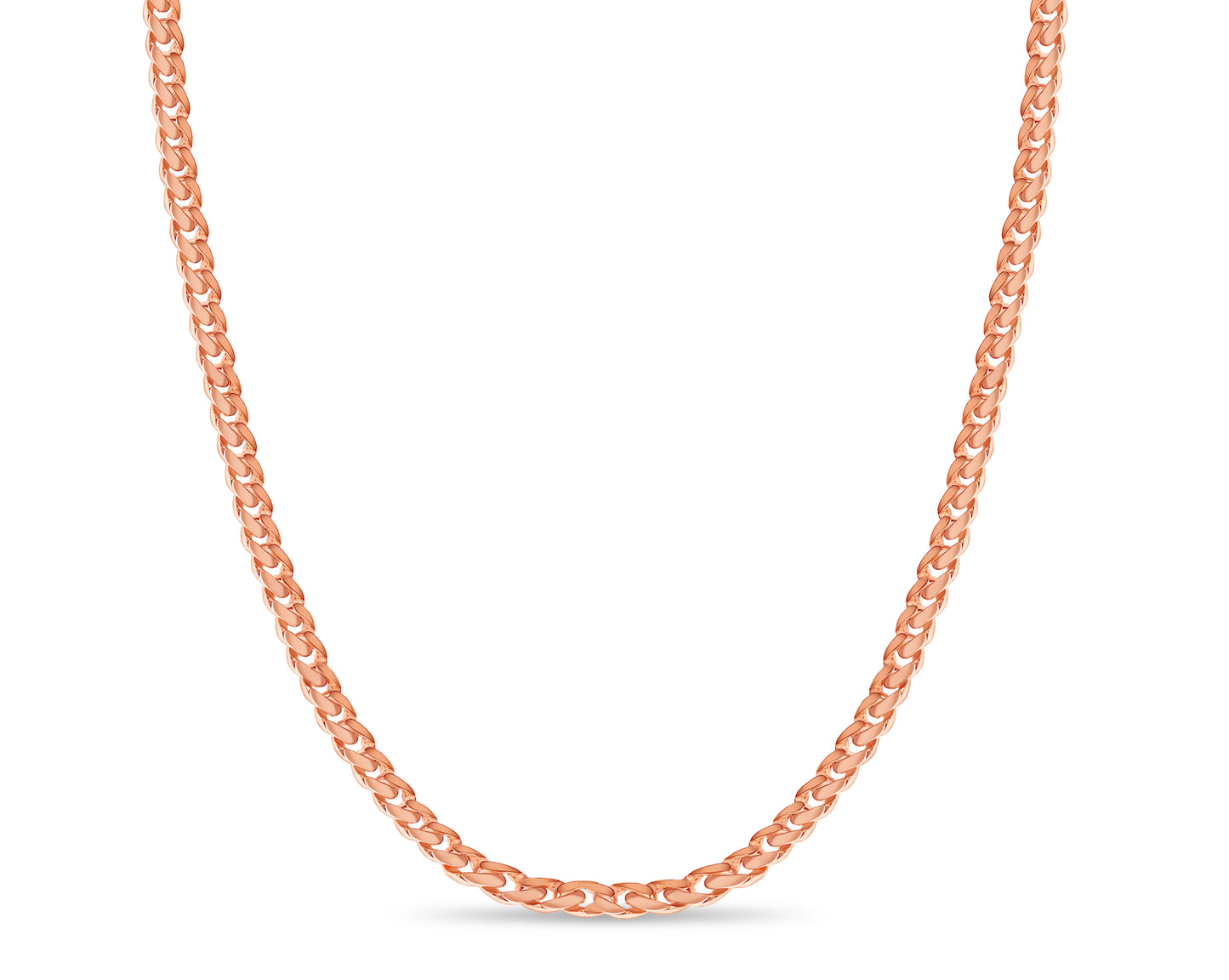 Handmade Solid Gold Curb Necklace , 11mm