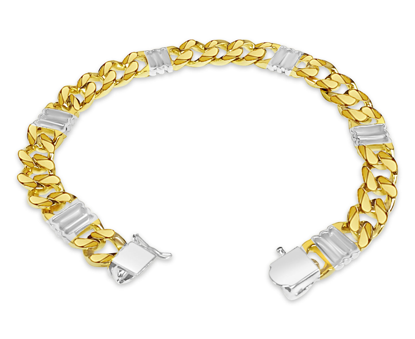 Handmade Solid Gold Curb Bracelet , 9mm