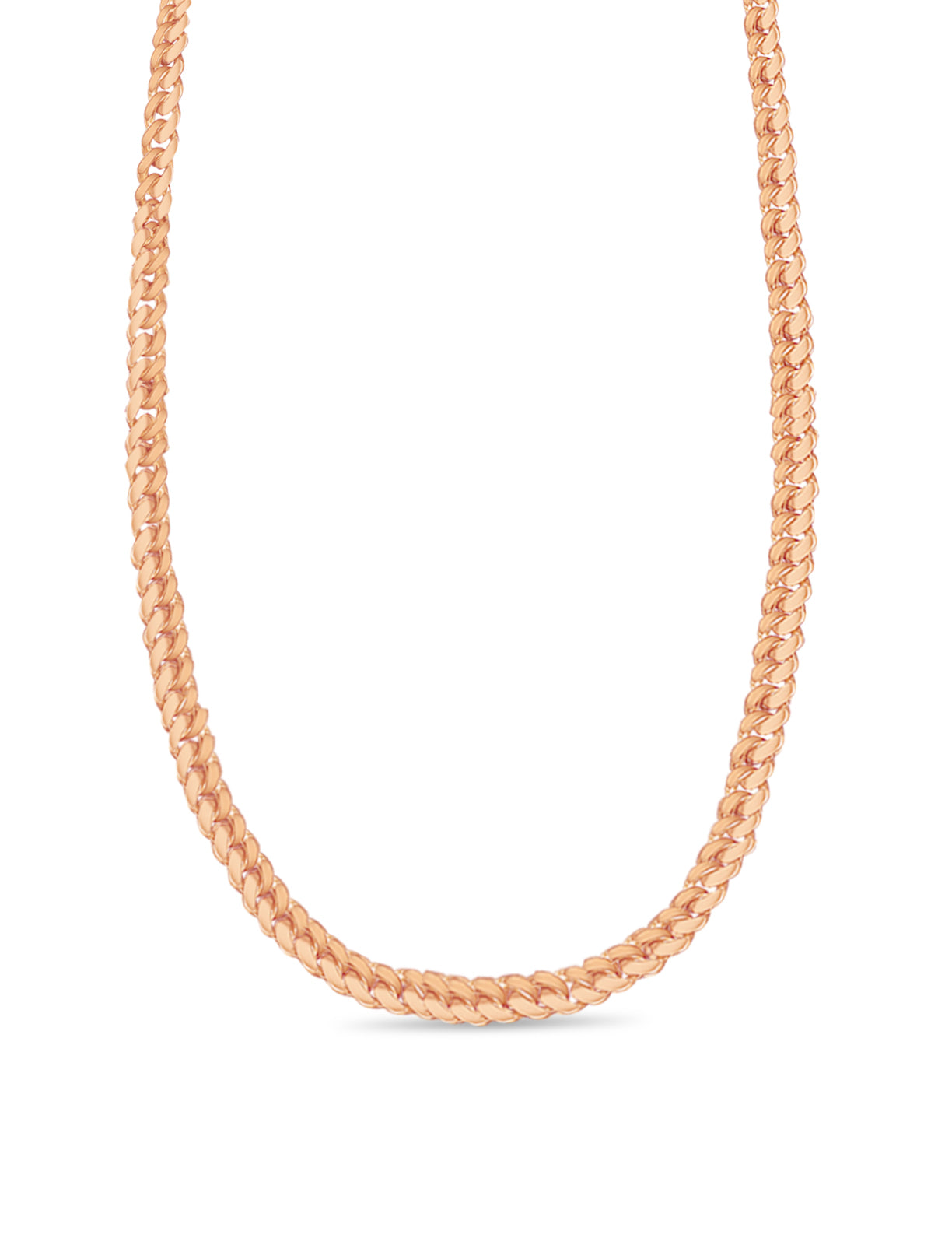 Handmade Solid Gold Curb Necklace , 7mm