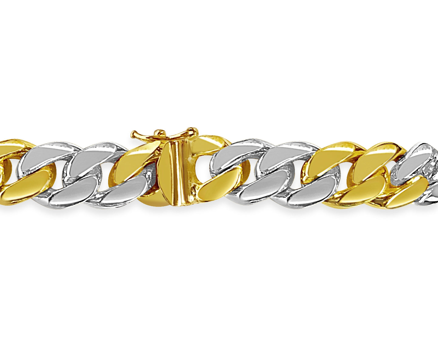 Handmade Solid Gold Curb Bracelet , 11mm