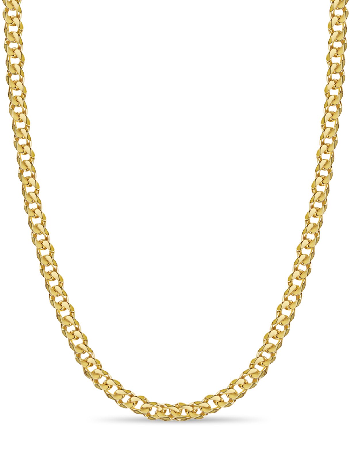 Handmade Solid Gold Curb Necklace , 11mm