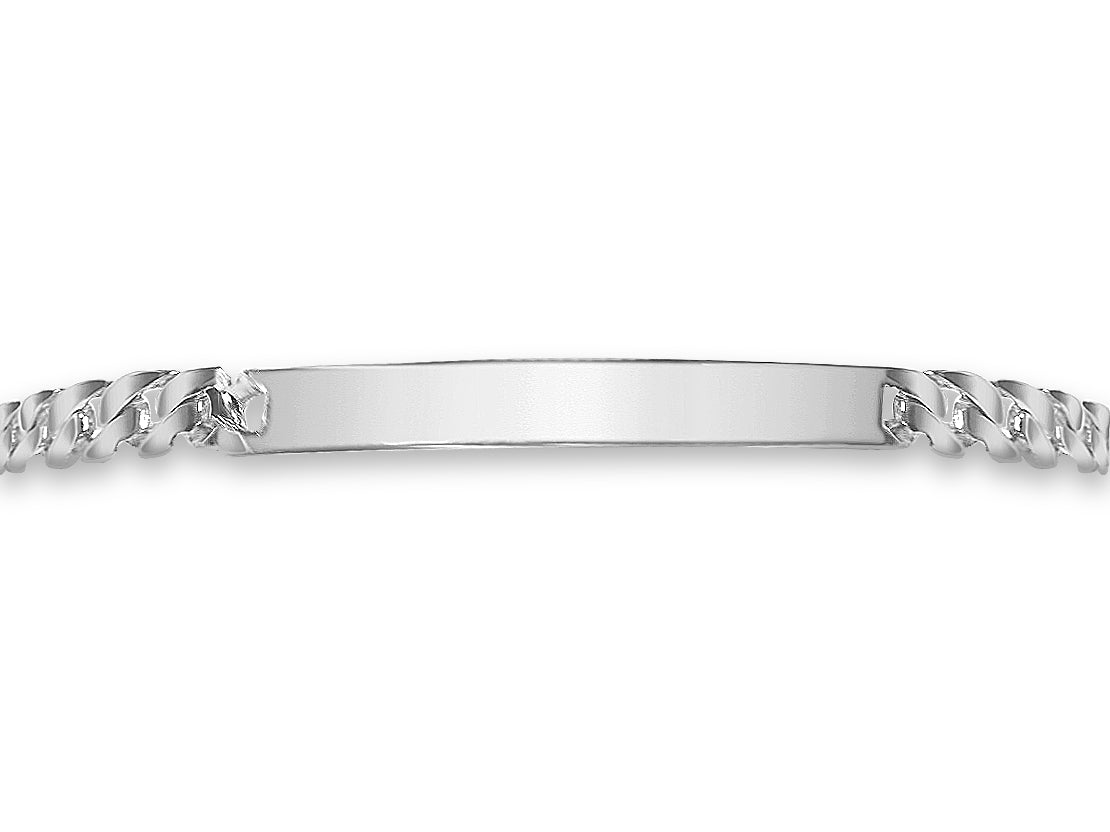 Handmade Solid Gold ID Curb Bracelet , 7mm