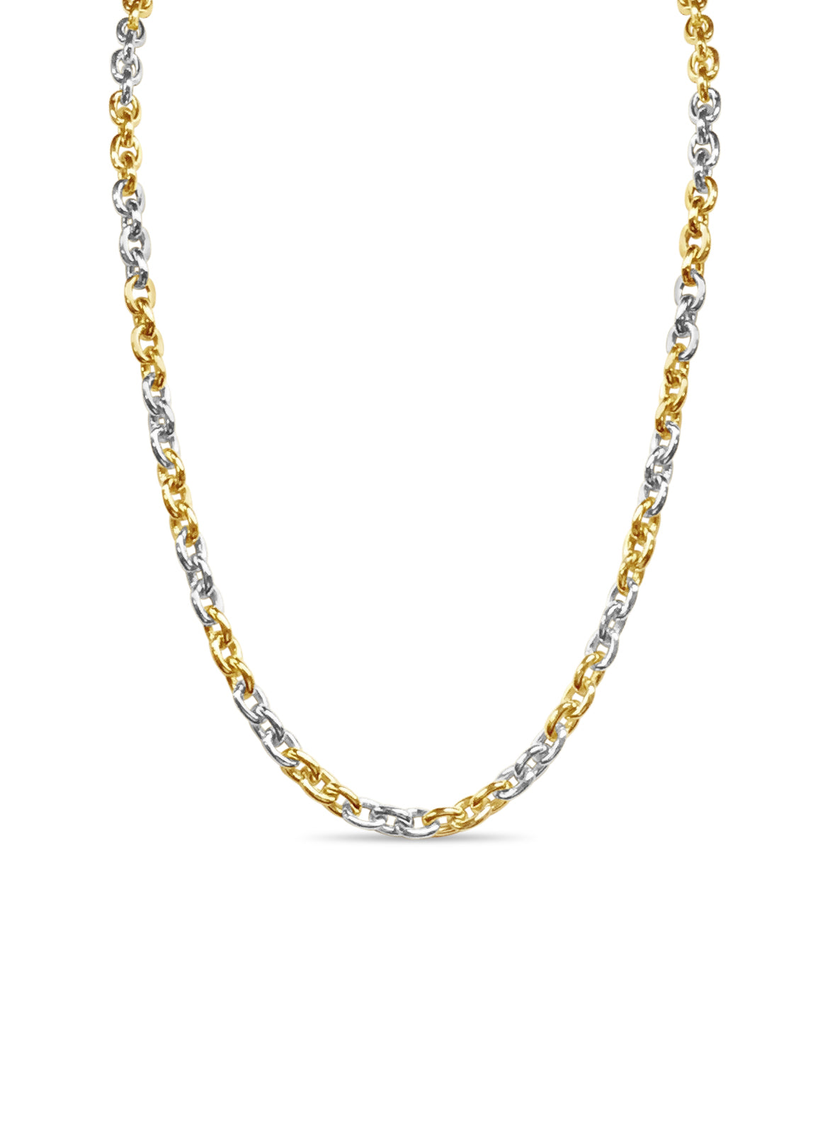 Handmade Solid Gold Fancy Rolo Necklace , 7mm