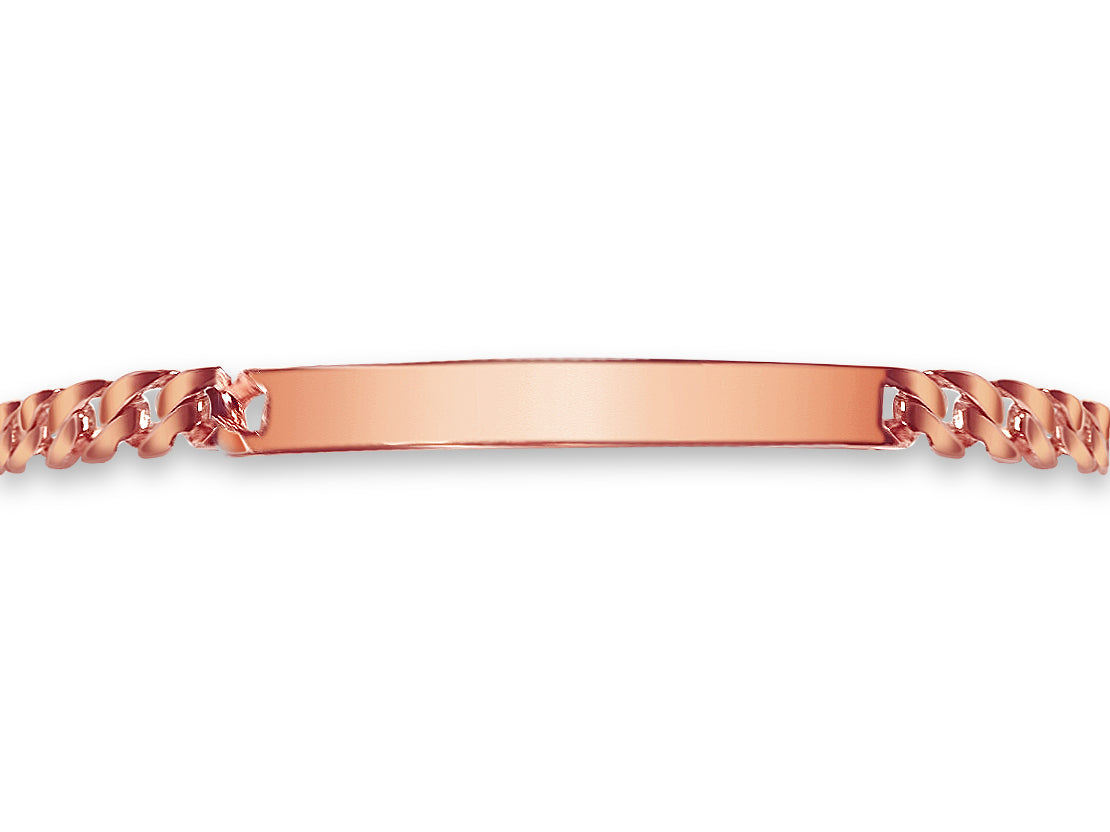 Handmade Solid Gold ID Curb Bracelet , 7mm