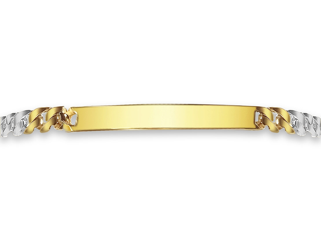 Handmade Solid Gold ID Curb Bracelet , 7mm