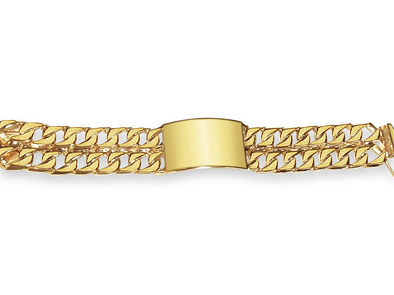 Handmade Solid Gold ID Curb Bracelet , 27mm