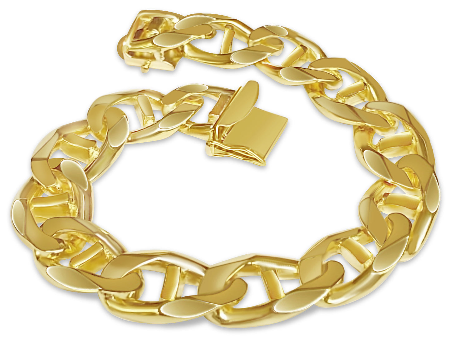 Handmade Solid Gold Anchor Mariner Bracelet , 15mm