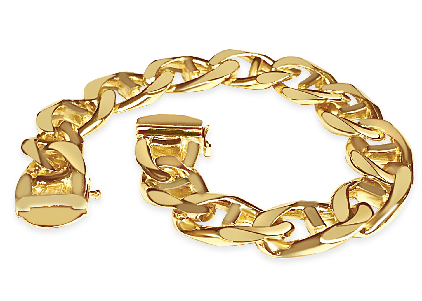 Handmade Solid Gold Mariner Bracelet , 15mm